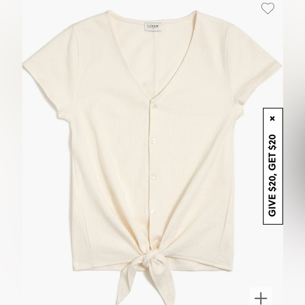🤍 J. Crew Textured Tie Front Blouse 🤍